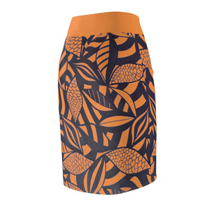 Tropical Minimalist Spiced Pencil Skirt