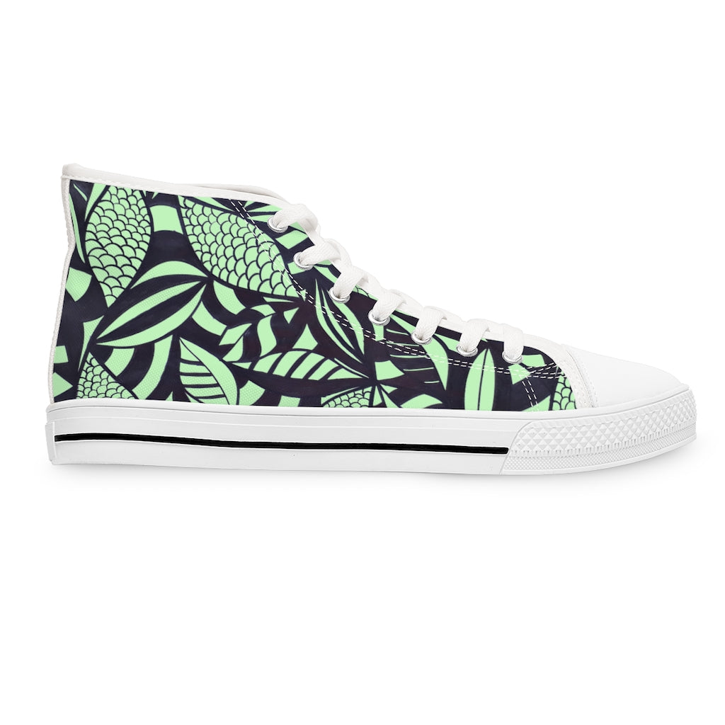 Mint Tropical Minimalist Women's High Top Sneakers