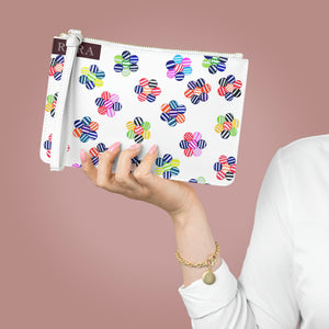 White Candy Florals Clutch Bag