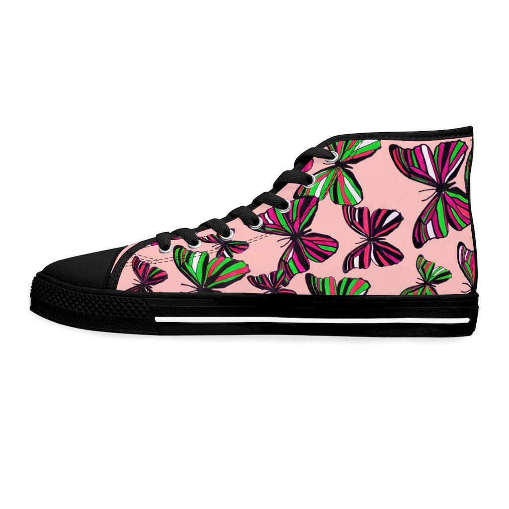 Blush Butterflies Women's High Top Sneakers