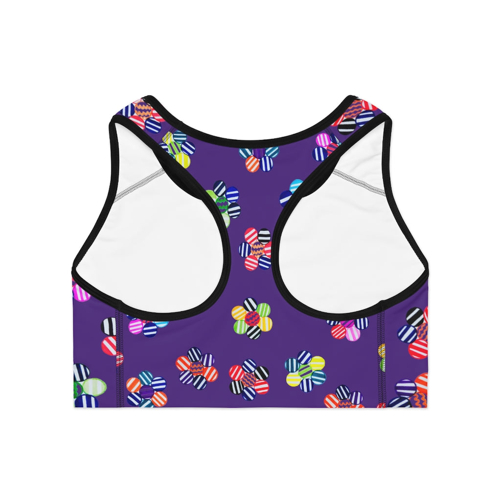 Purple Candy Florals (AOP) Sports Bra