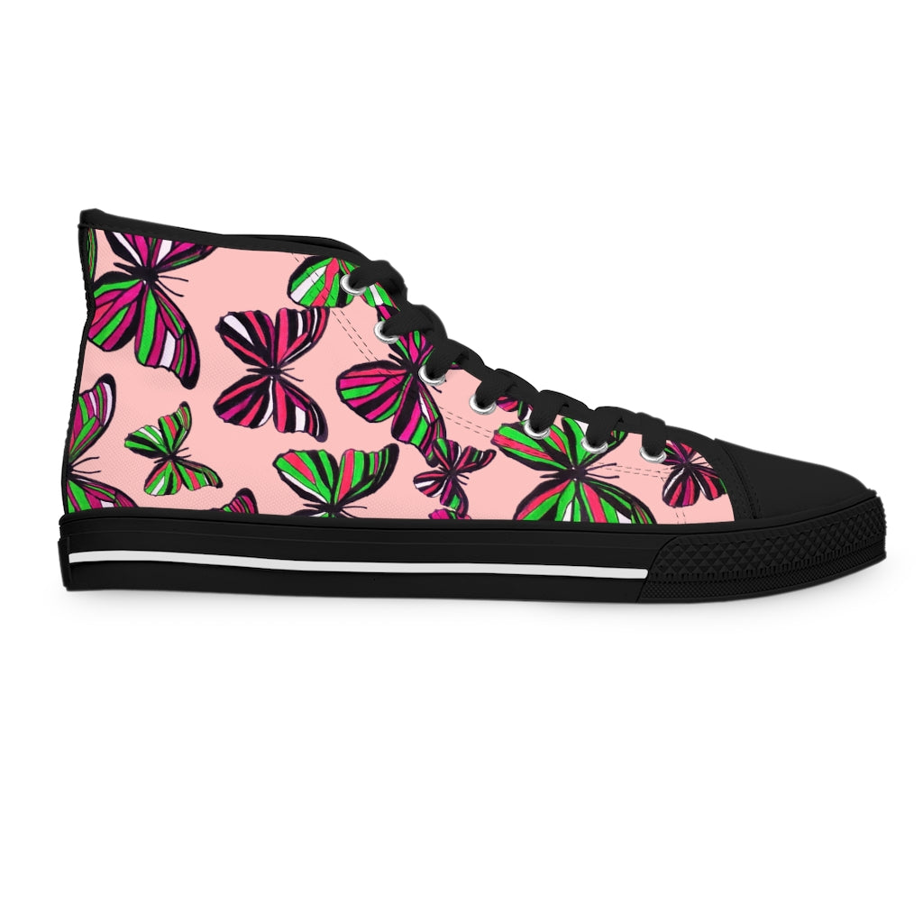 Blush Butterflies Women's High Top Sneakers