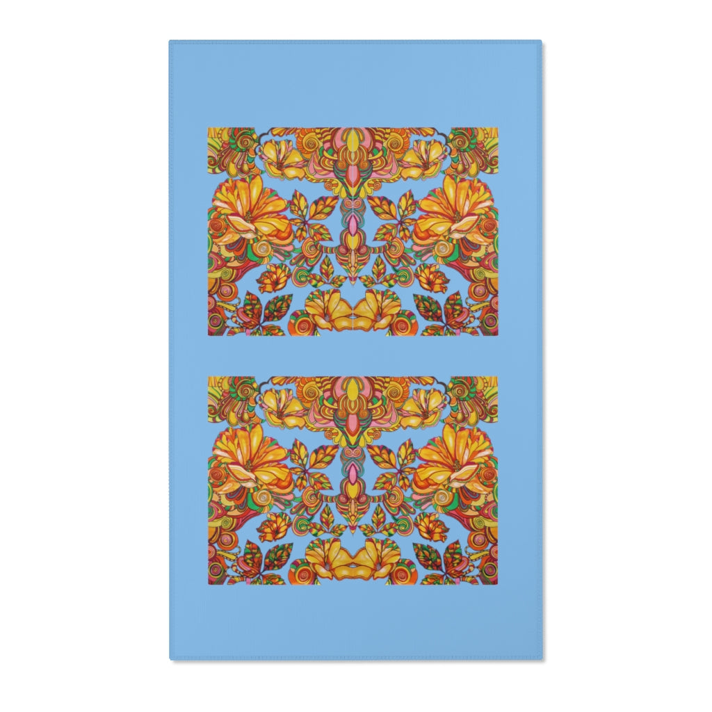 Artsy Floral Sky Area Rug