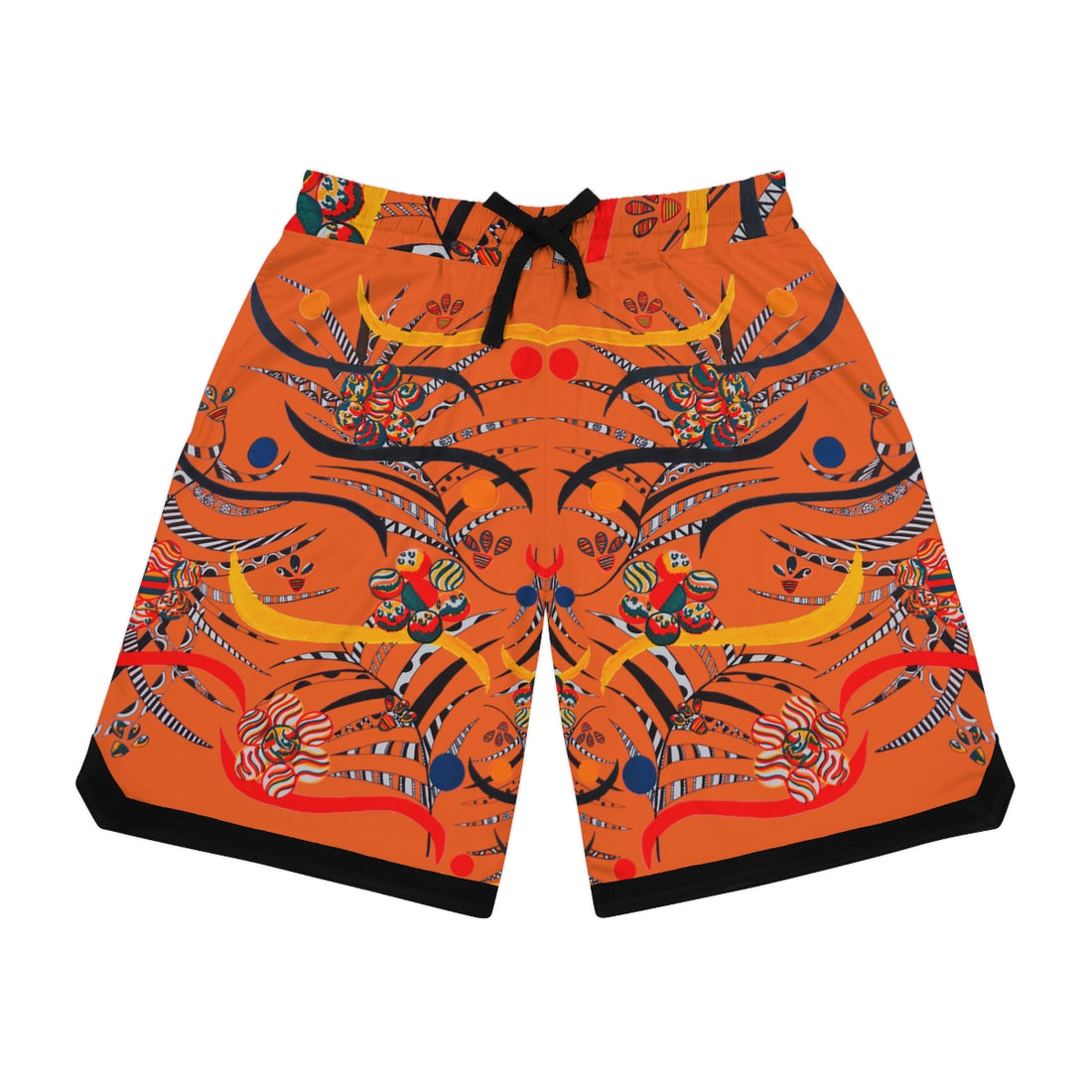 Orange Wilderness Basketball Rib Shorts (AOP)