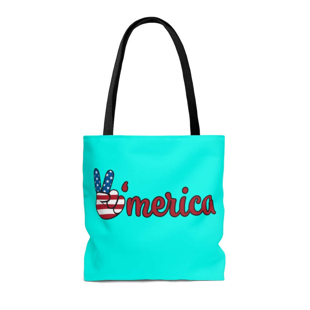 AOP All American Cyan Tote Bag