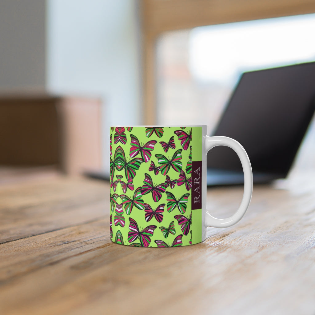 Butterflies Lime Mug 11oz