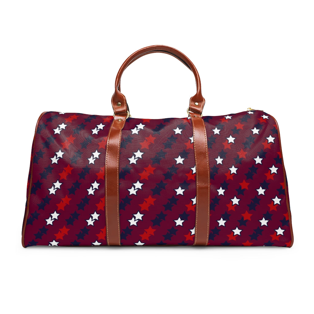 marsala star print travel bag