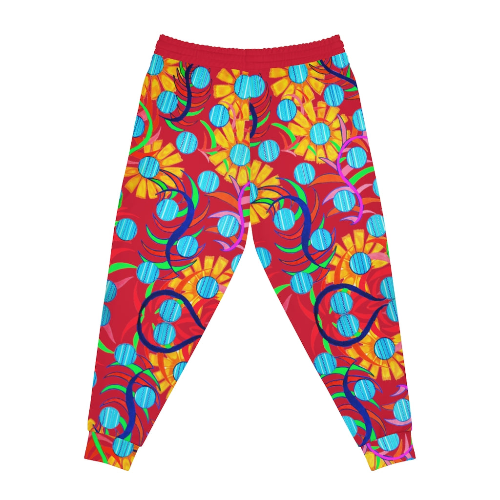 Unisex AOP Sunflower Red Joggers