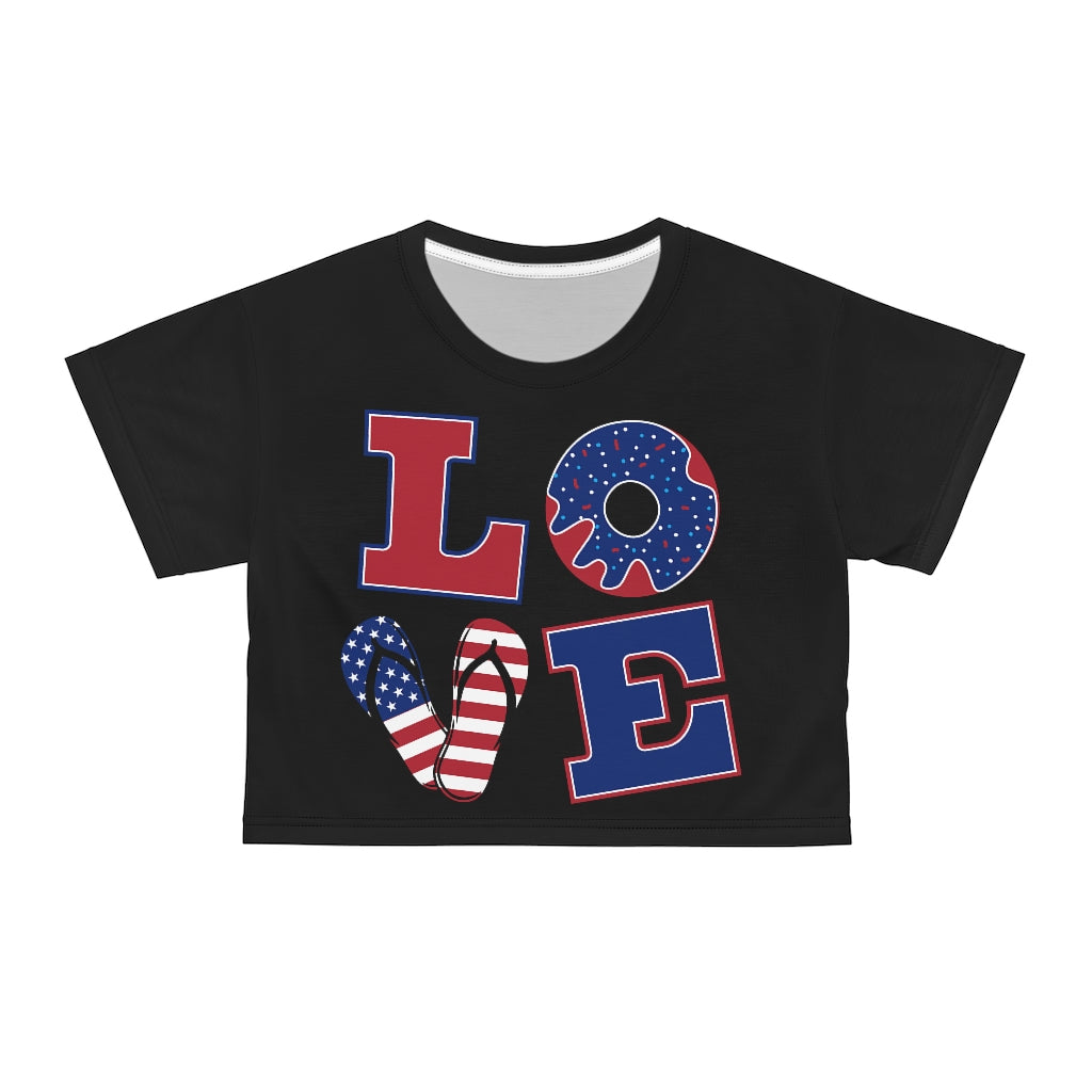 Black Love AOP Crop Tee