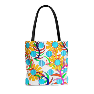 AOP The Sunflower Jet White Tote Bag