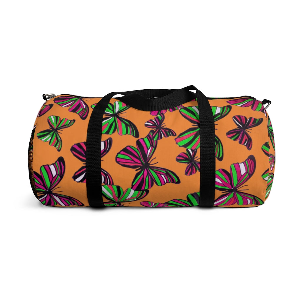 Butterflies Peach Duffel Bag