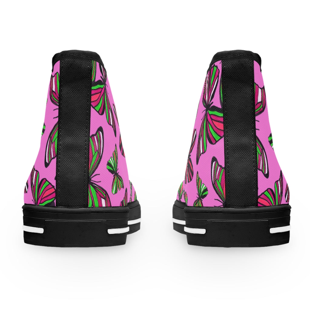 Rose Butterflies Women's High Top Sneakers