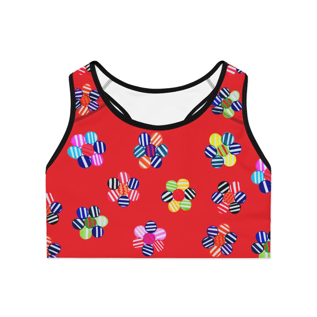 Red Candy Florals (AOP) Sports Bra