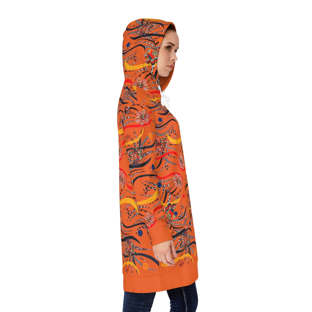 Orange Wilderness Hoodie Dress (AOP)