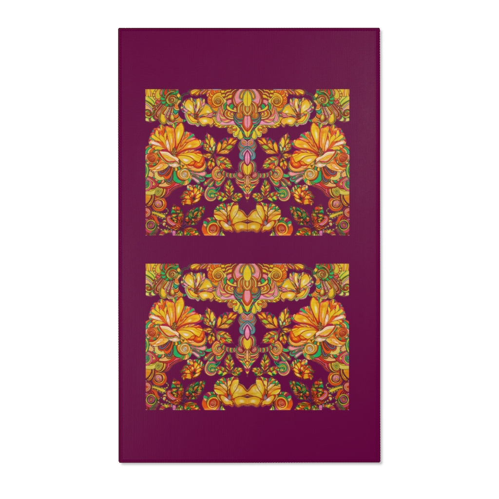 Artsy Floral Royal Purple Area Rug