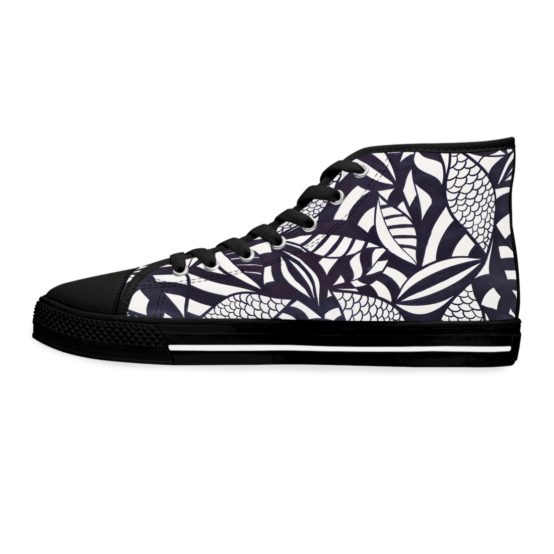 White Tropical Minimalist Women's AOP High Top Sneakers