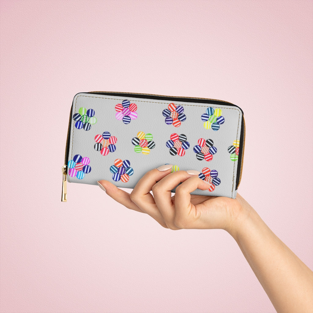 Slate Candy Floral Zipper Wallet