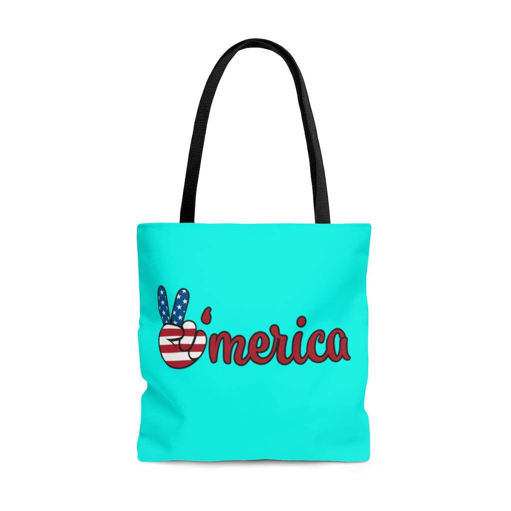 AOP All American Cyan Tote Bag