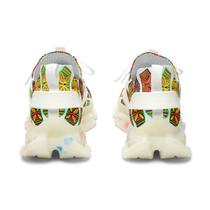 White Deco Print OTT Women's Mesh Knit Sneakers