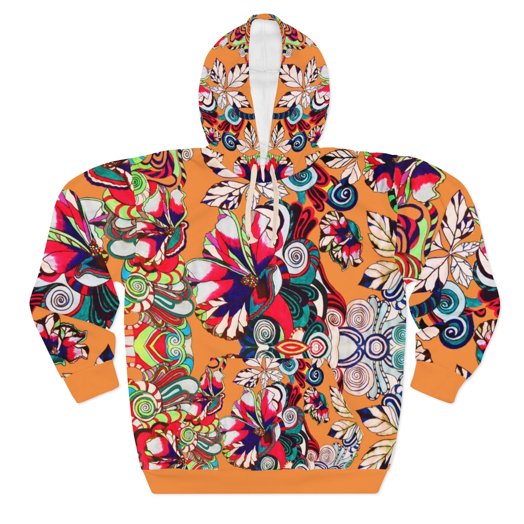 Artsy Floral Pop Pullover Hoodie