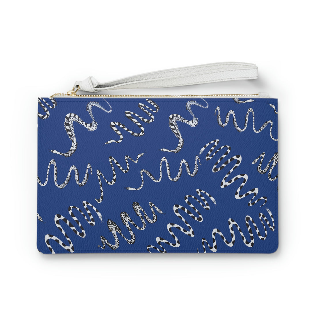 Royal Blue Snake Print Clutch Bag