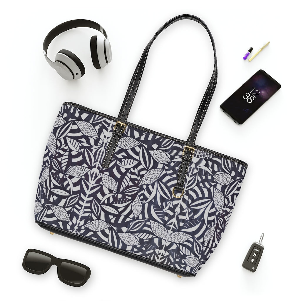 Slate Tropical Minimalist PU Leather Shoulder Bag