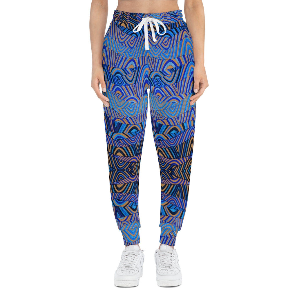 ochre unisex psychedelic print joggers