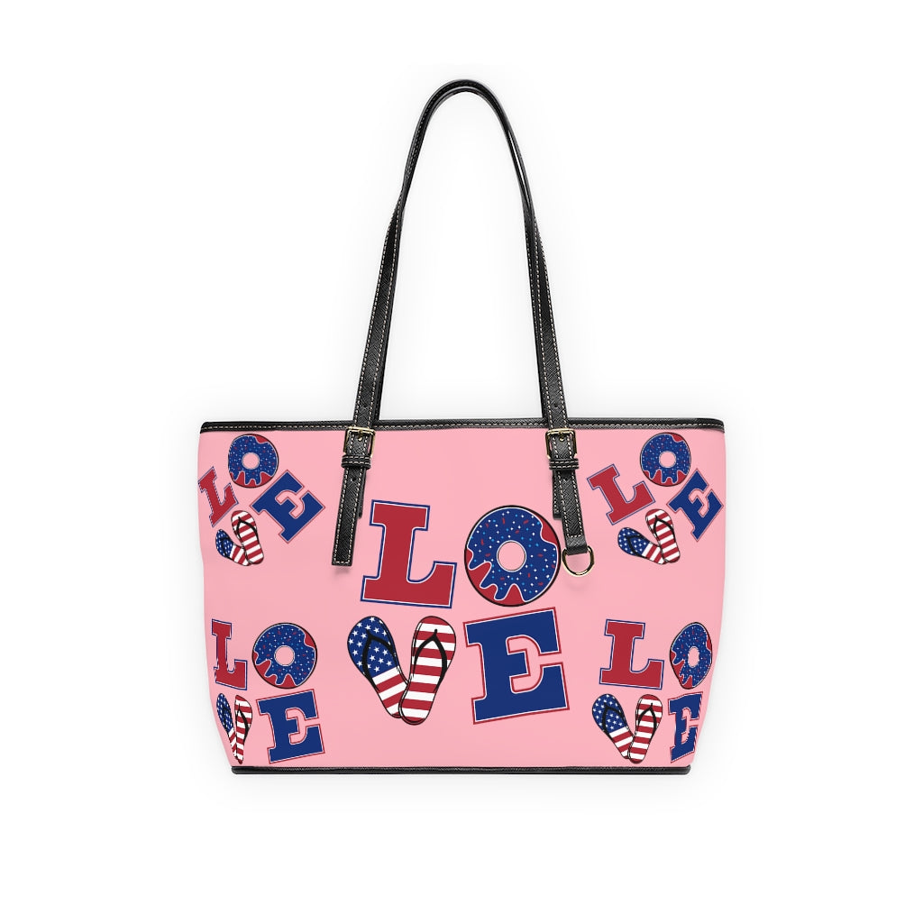 blush love america print tote
