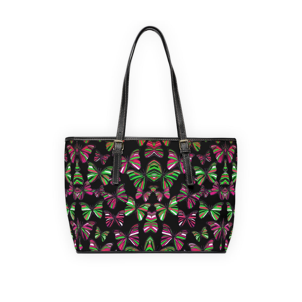 black butterfly print tote 
