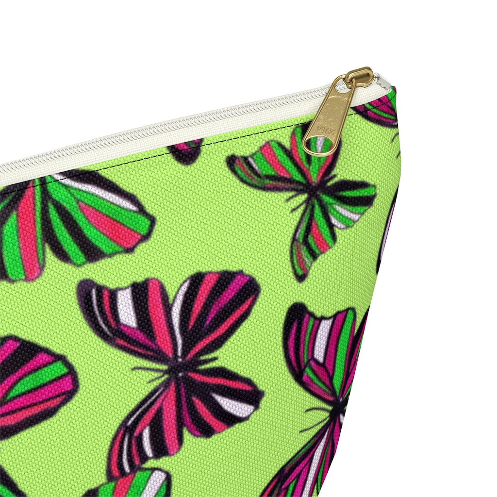 Butterflies Lime Accessory Pouch