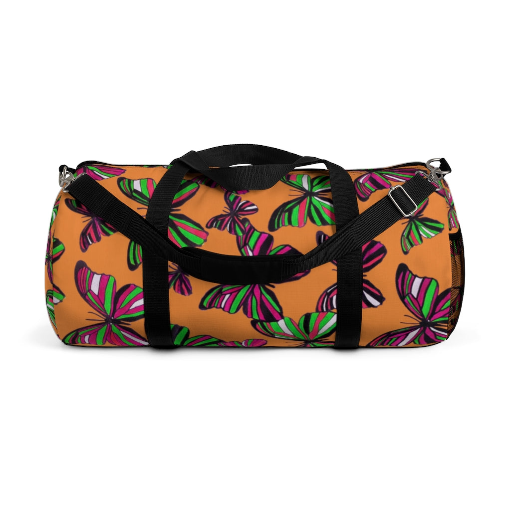 Butterflies Peach Duffel Bag