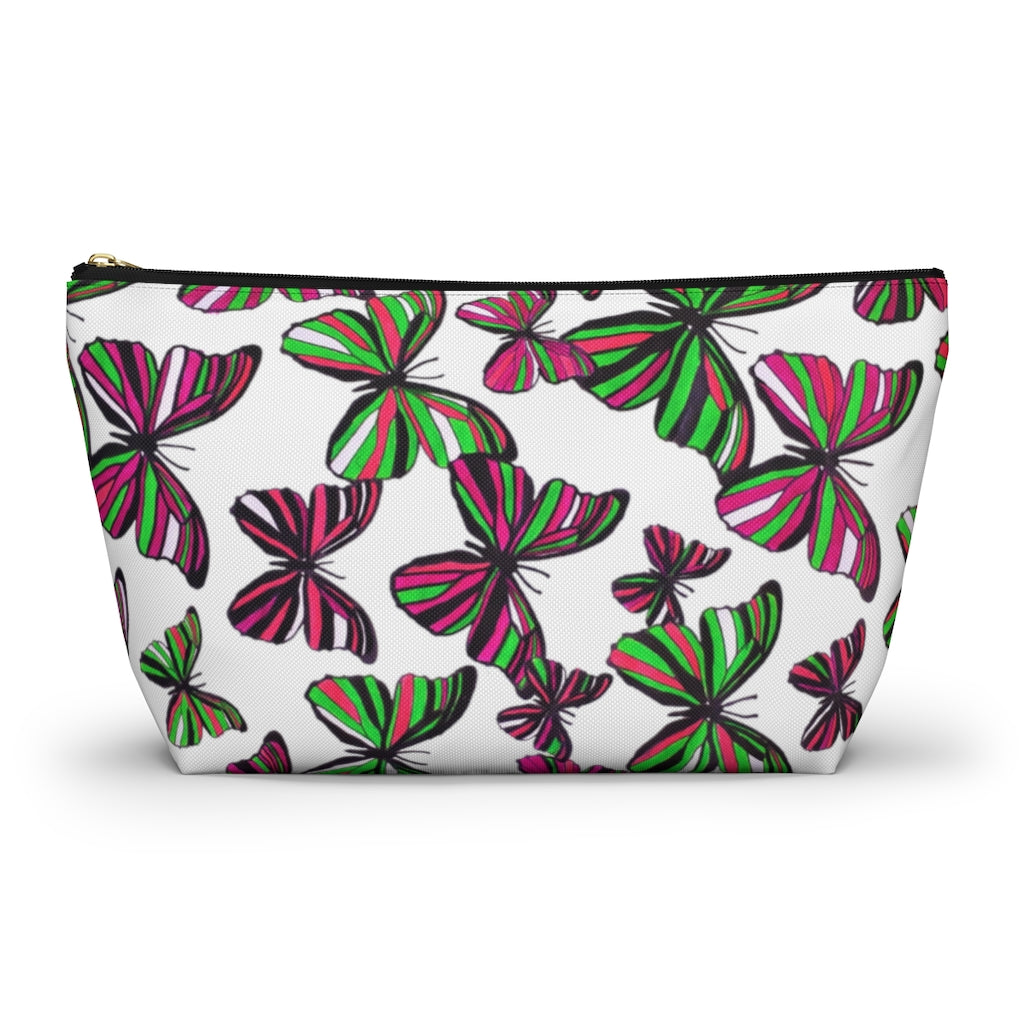 Butterflies White Accessory Pouch