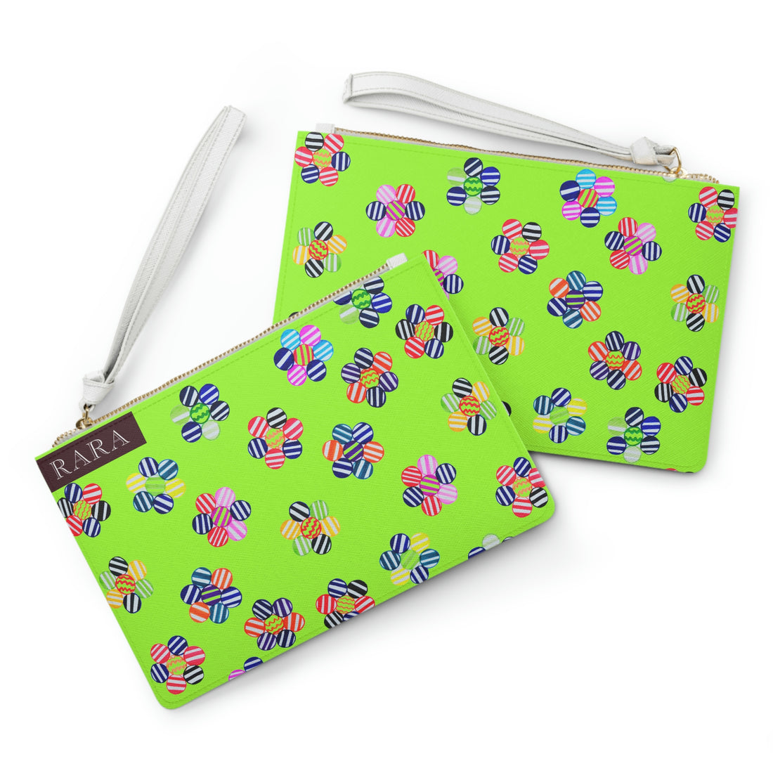 lime green candy floral clutch bag