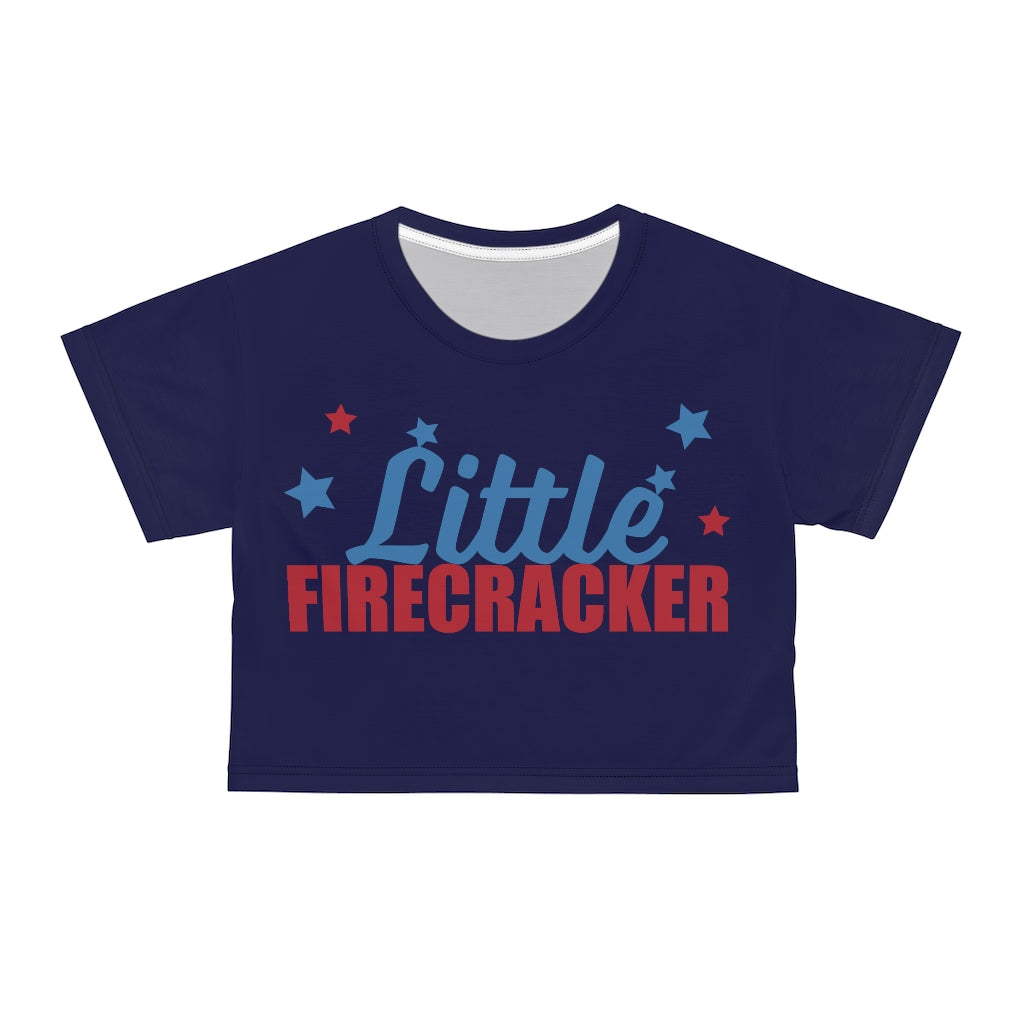 Ink Blue Firecracker AOP Crop Tee