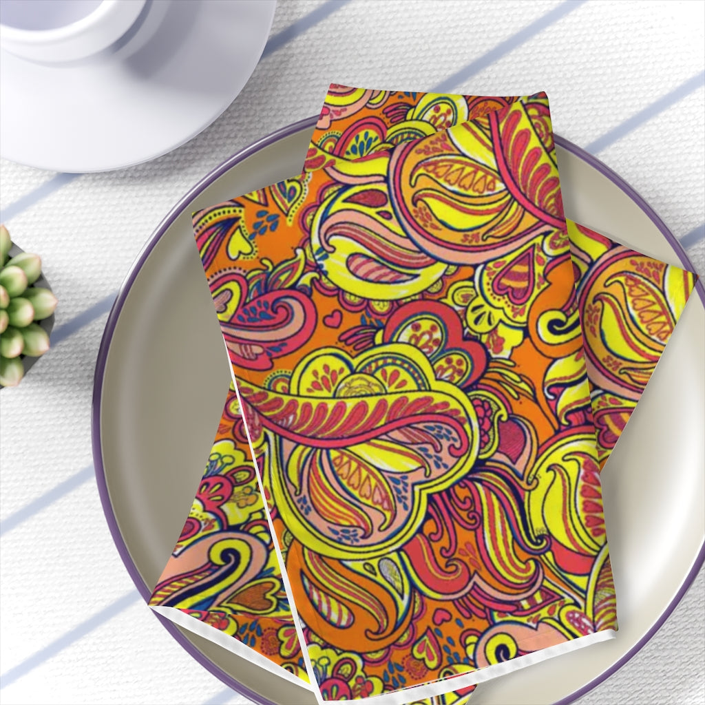 Orange Paisley Napkin