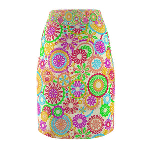 AOP 70's Lemon Pencil Skirt