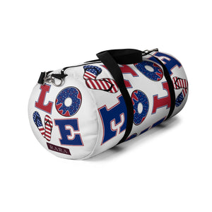 American Love White Duffel Bag