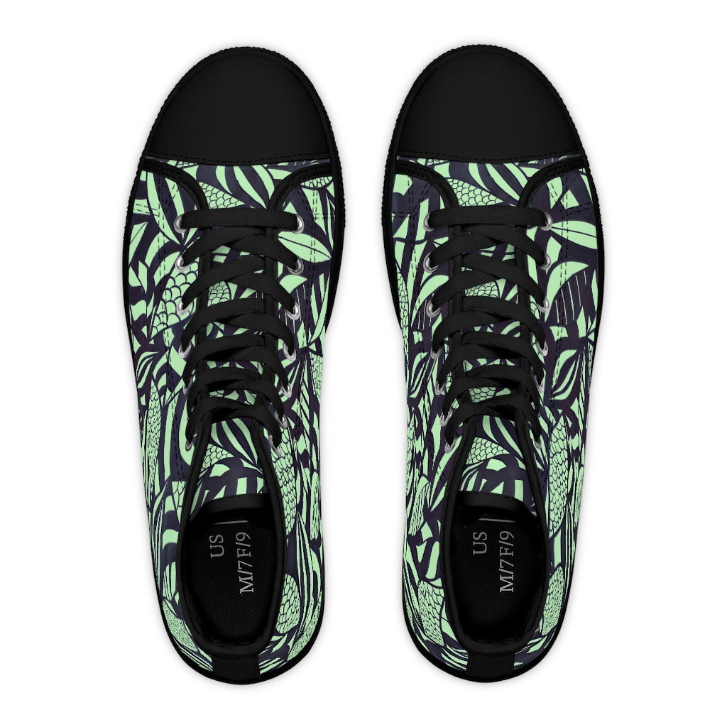 Mint Tropical Minimalist Women's High Top Sneakers