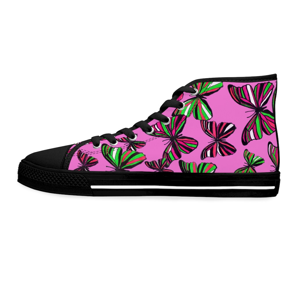 Rose Butterflies Women's High Top Sneakers