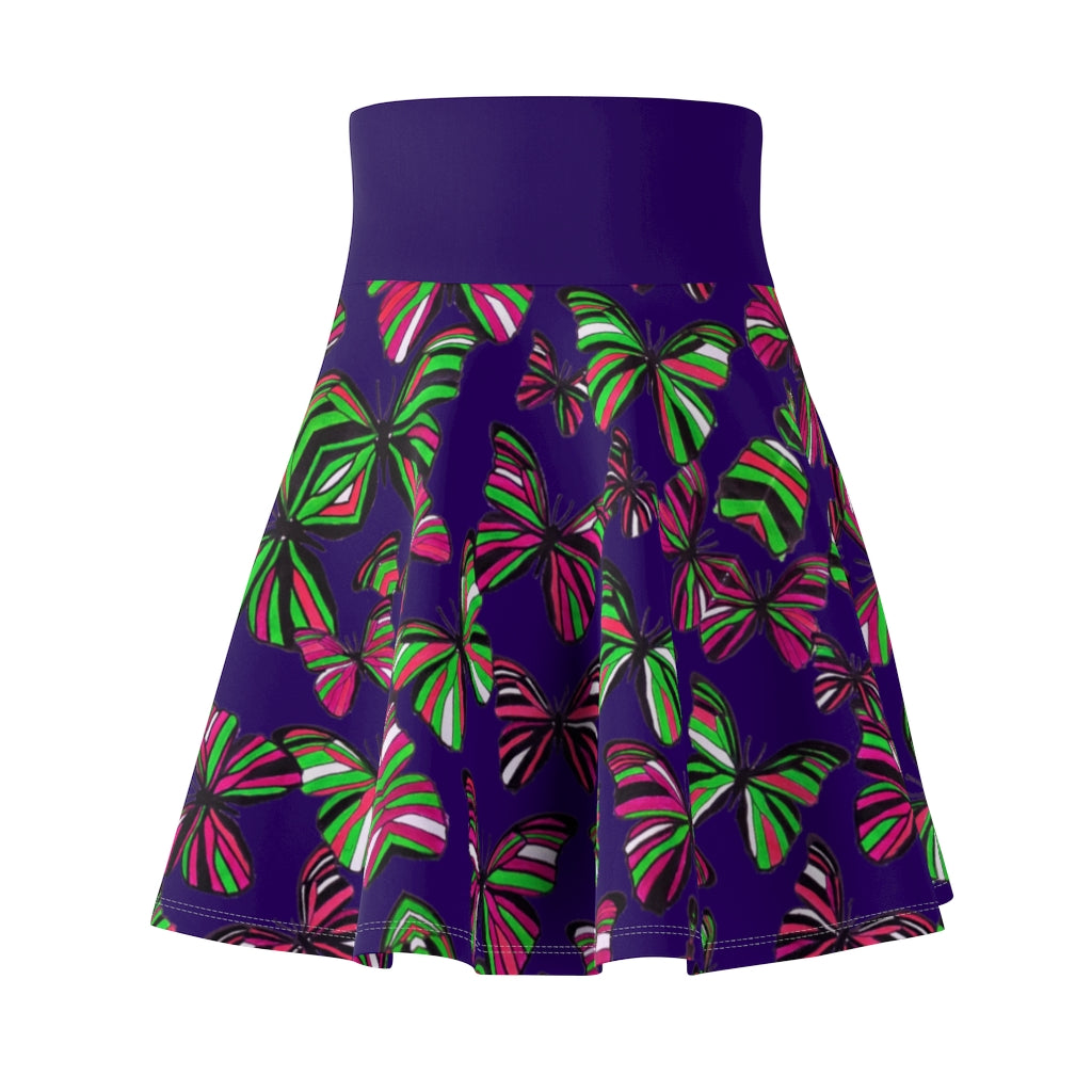 Butterflies Violet skater Skirt