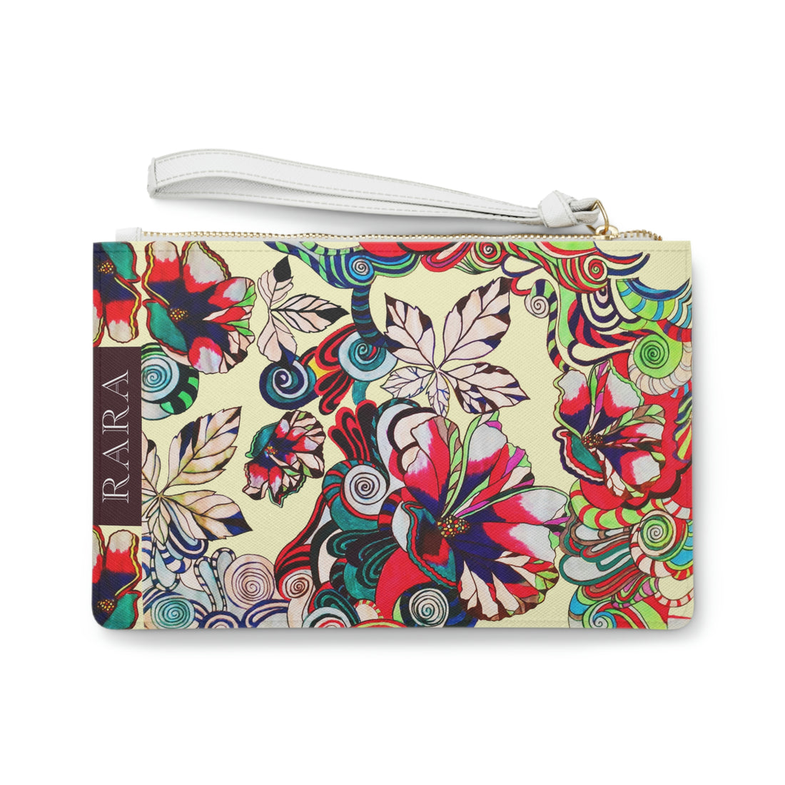 Cream Floral Pop Clutch Bag