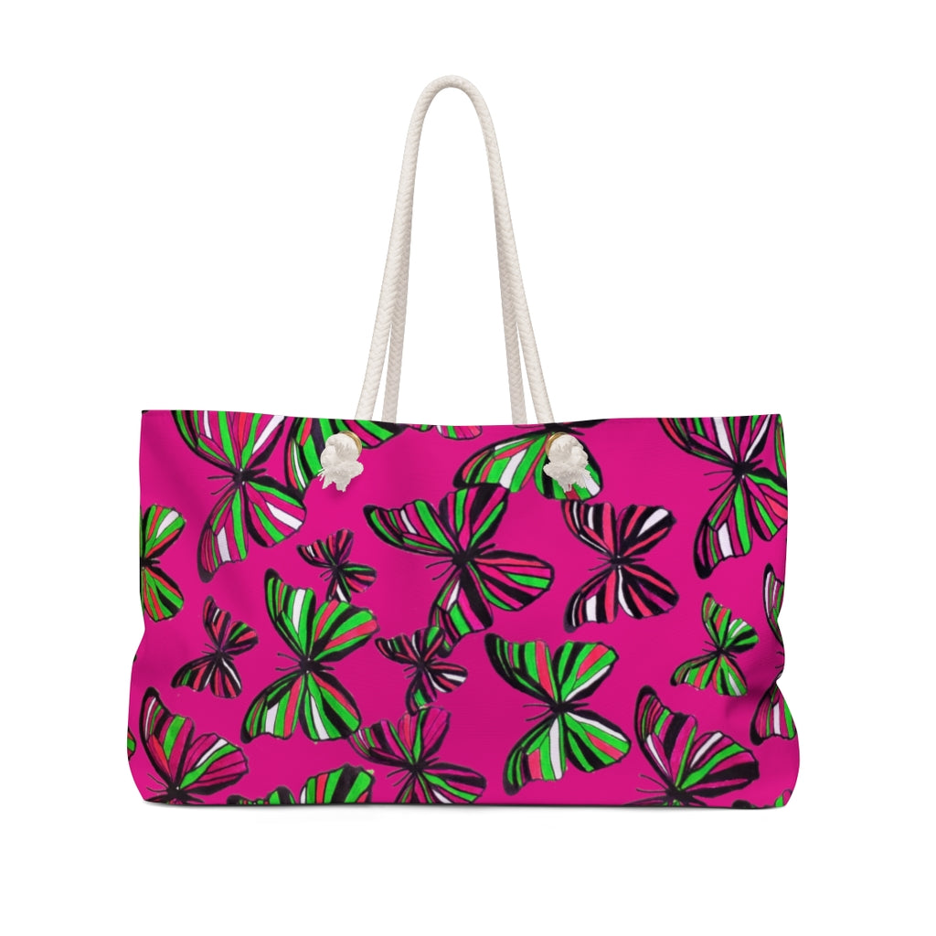 Butterflies Pink Weekender Bag