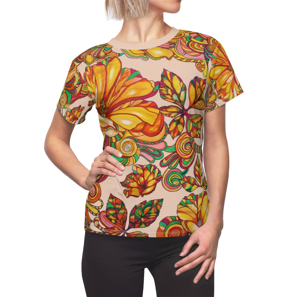 Artsy Floral Iced Coffee AOP T-Shirt