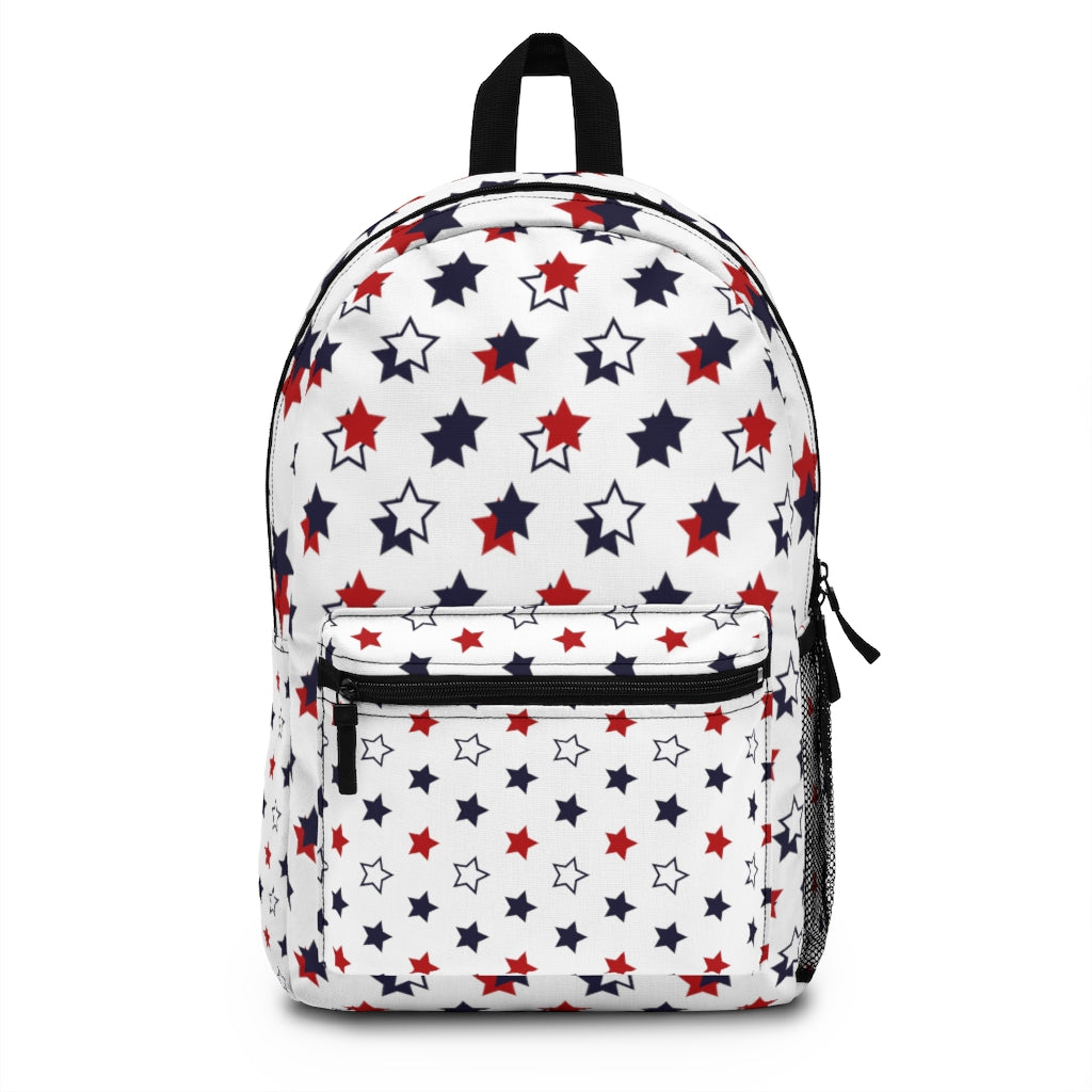 white star print backpack 