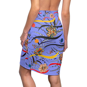 Very Peri Wilderness Print Pencil Skirt