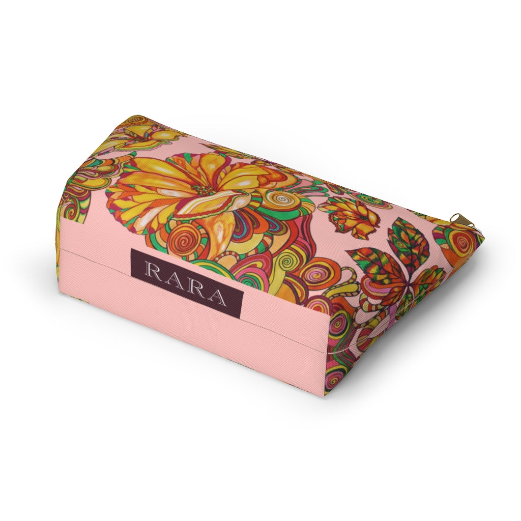 Blush Artsy Floral Accessory Pouch