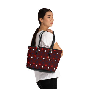 marsala star print handbag
