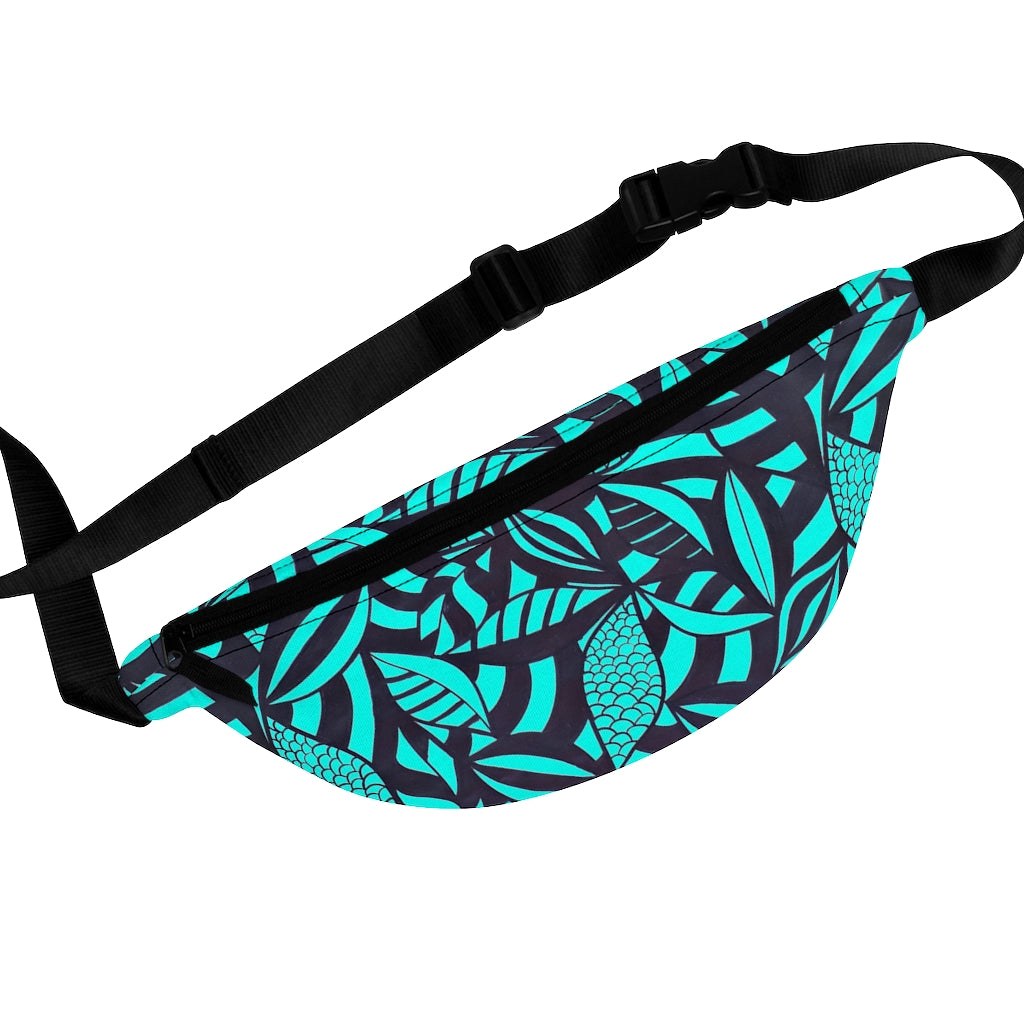 Cyan Tropical Minimalist Fanny Pack