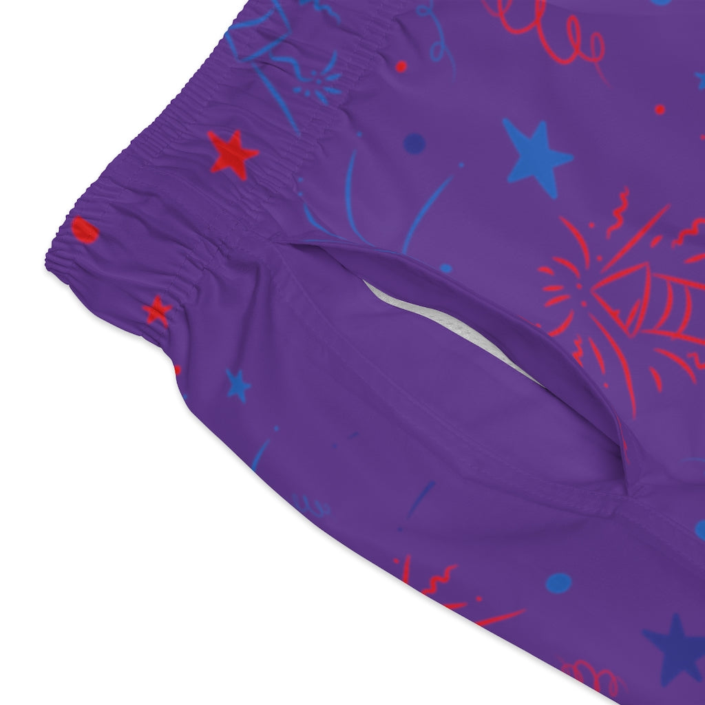 Men's Firecracker Purple Swimming Trunks