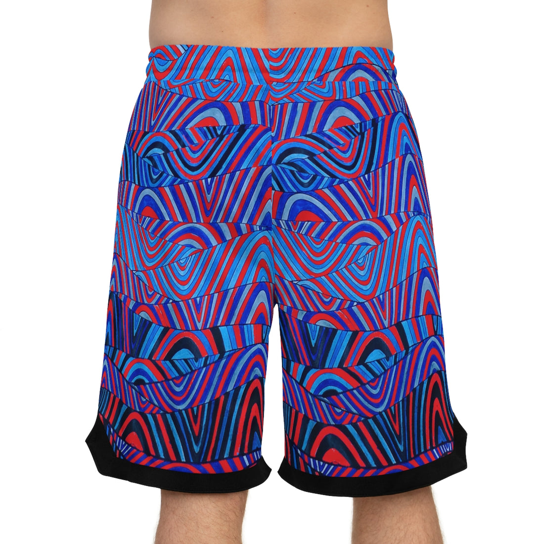 Red Sonic Basketball Rib Shorts (AOP)